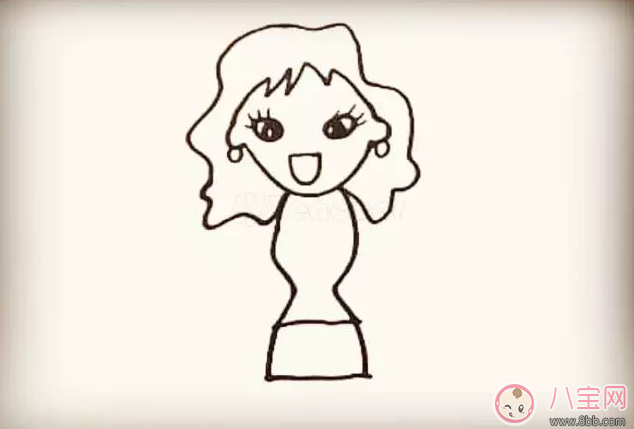 簡單兩筆畫出媽媽 媽媽簡筆畫教學