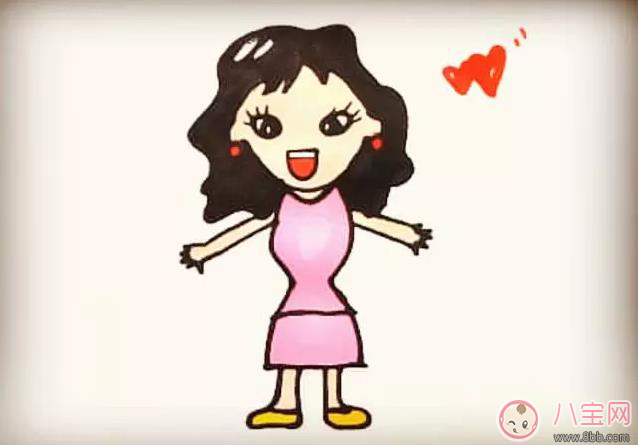 簡單兩筆畫出媽媽 媽媽簡筆畫教學