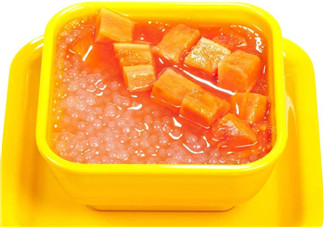 秋燥降火自制椰汁木瓜西米露 媽媽寶寶都愛吃！