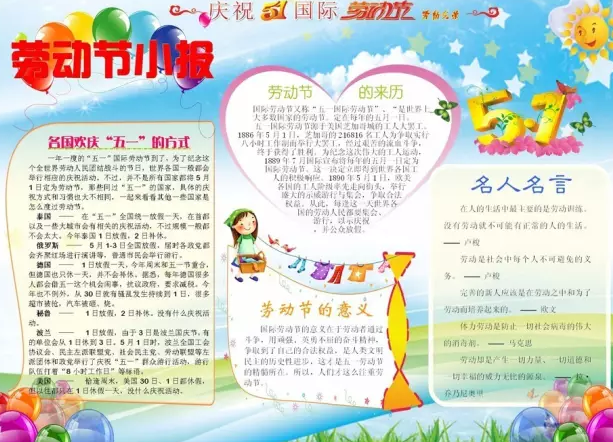 五一勞動節手抄報2018 勞動節手抄報內容大全