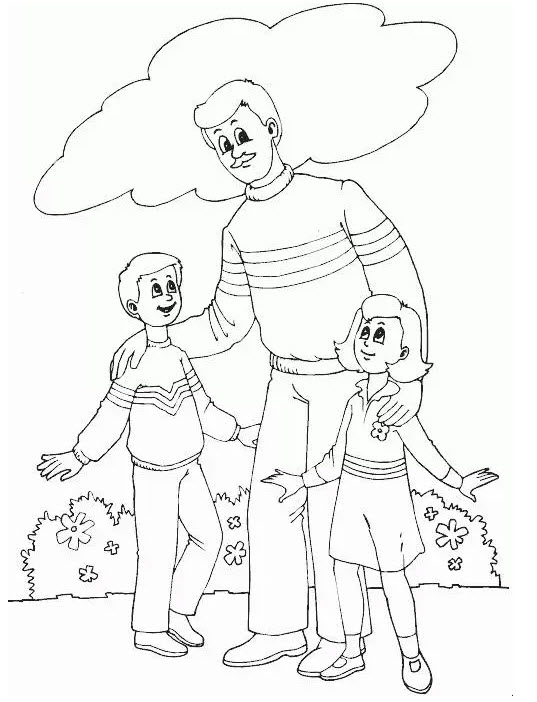 幼兒園父親節簡筆畫 爸爸和寶寶一起的簡筆畫圖片素材