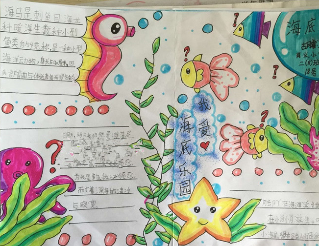 海洋世界主題手抄報 海底世界主題手抄報圖片2018
