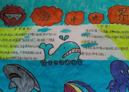 海洋世界主題手抄報 海底世界主題手抄報圖片2018