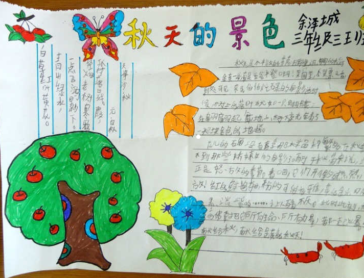 秋天的樹葉主題手抄報 秋葉主題手抄報大全2018