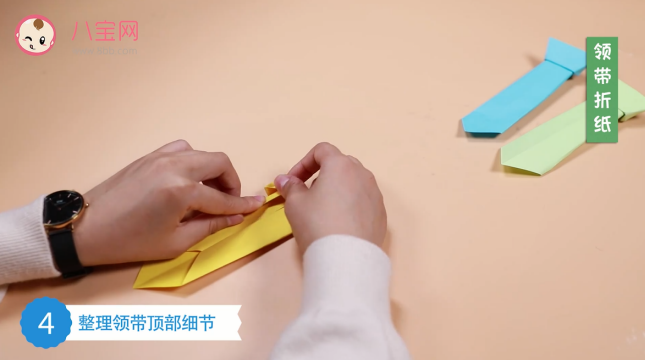 兒童領(lǐng)帶折紙視頻   手工折紙領(lǐng)帶步驟圖