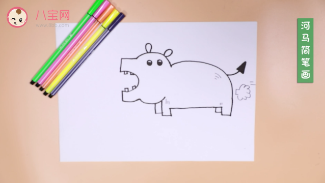 河馬簡筆畫視頻   河馬簡筆畫步驟教程