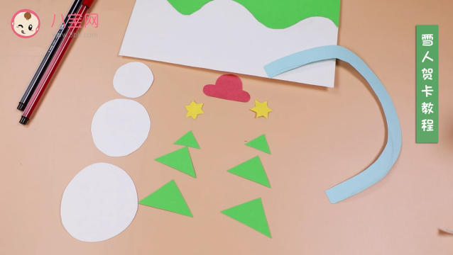 圣誕節雪人賀卡視頻教程  雪人賀卡制作步驟