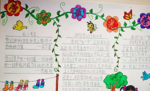 小學手抄報內容帶圖片大全2019 關于勞動節的手抄報