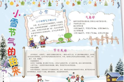 小雪手抄報圖片模板大全 簡單漂亮的小雪手抄報 小雪手抄報圖片模板大全 簡單漂亮的小雪手抄報