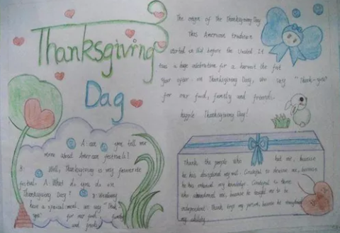 2019感恩節手抄報圖片模板 感恩節手抄報大全