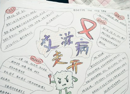 世界艾滋病日手抄報圖片 簡單漂亮艾滋病日手抄報模板
