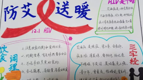 世界艾滋病日手抄報圖片 簡單漂亮艾滋病日手抄報模板