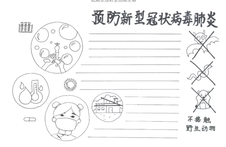 新型冠狀病毒手抄報(bào)模板 預(yù)防肺炎的簡(jiǎn)單手抄報(bào)大全