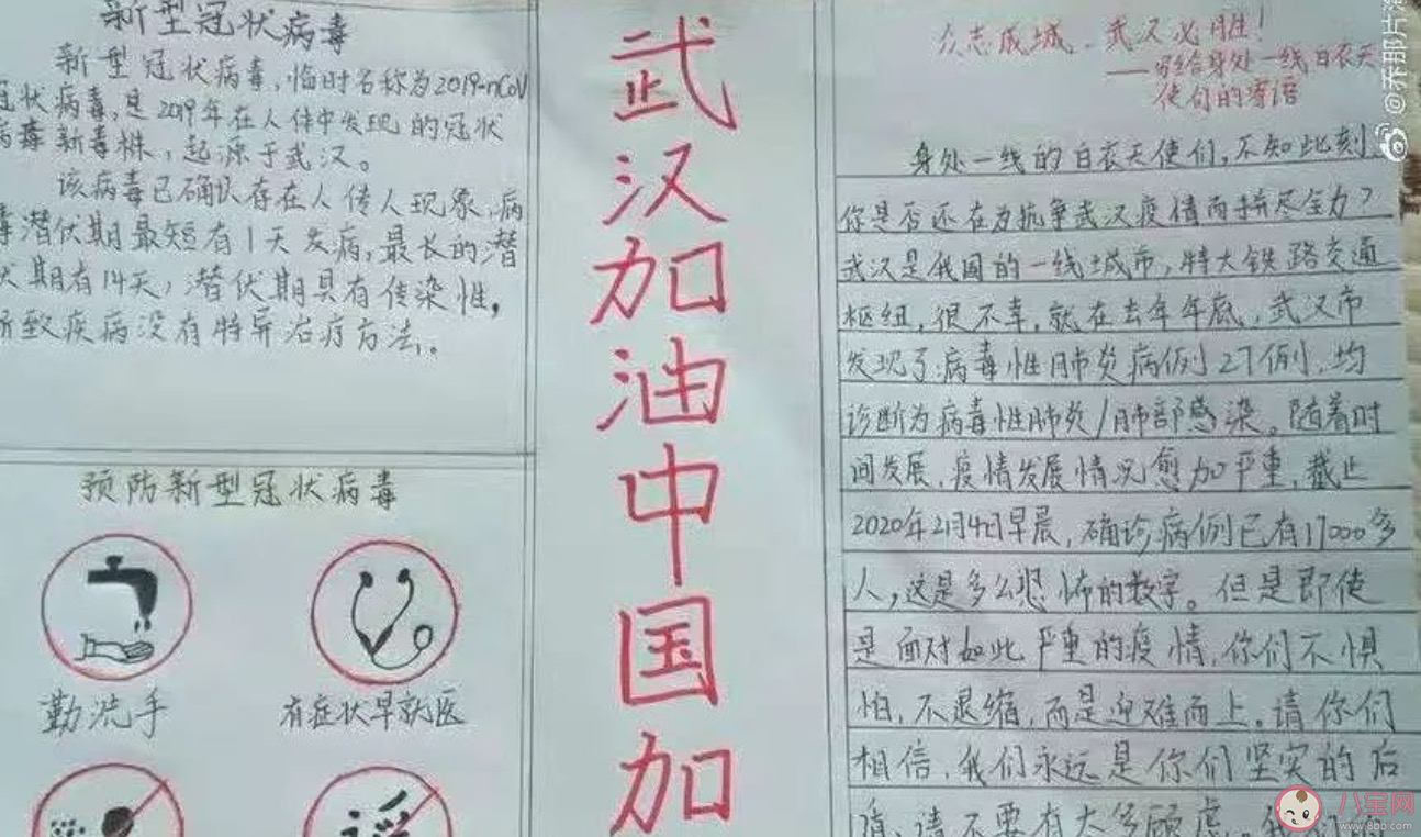 2020武漢加油中國加油手抄報 武漢加油素材內容圖片大全