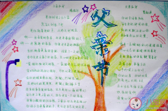 2020父親節感恩父親的手抄報圖片素材 2020關于父親節的手抄報模板圖片