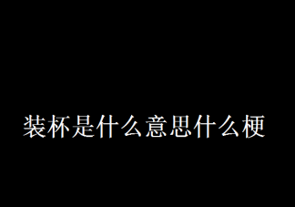 裝杯是什么意思什么梗 裝杯的出處來源是哪里
