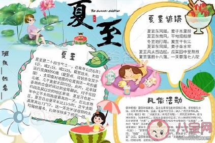 2020夏至手抄報圖片大全 簡單漂亮夏至手抄報模板