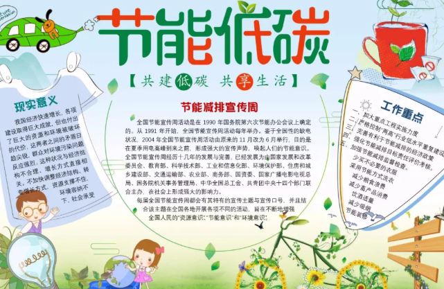 2020全國低碳日手抄報圖片 全國低碳日手抄報內容