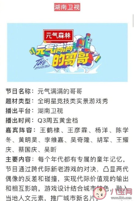 楊洋參加綜藝元氣滿滿的哥哥是真的嗎 元氣滿滿的哥哥什么時候播出
