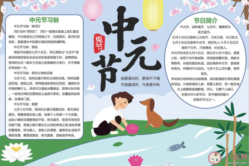 2020中元節(jié)手抄報(bào)圖片簡單大氣模板 2020中元節(jié)手抄報(bào)圖片內(nèi)容文案大全