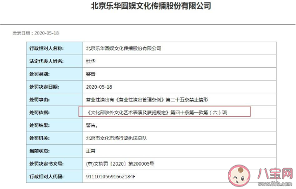 樂華娛樂被處罰的原因是什么 樂華娛樂的老板是杜華嗎