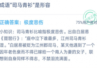 司馬青衫是形容什么意思 支付寶螞蟻莊園課堂10月13日問題答案