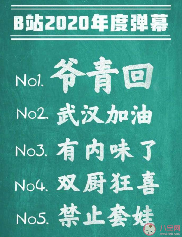 B站2020年度彈幕爺青回 2020年度彈幕top5