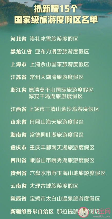 擬增15個國家級旅游度假區名單 申報國家級旅游度假區需要什么條件 擬增15個國家級旅游度假區名單 申報國家級旅游度假區需要什么條件