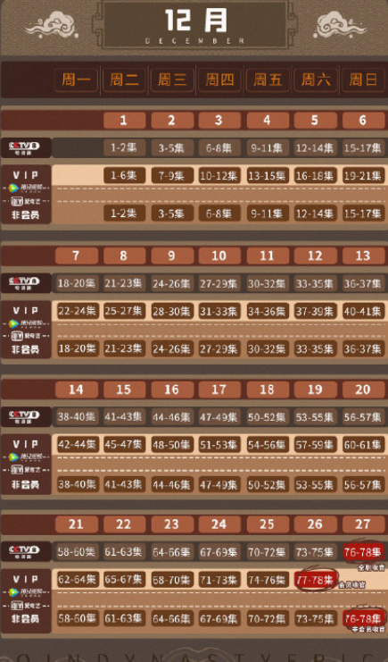 《大秦賦》追劇日歷 大秦賦更新時間表