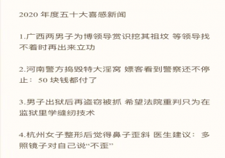 2020年度50大喜感新聞盤點(diǎn) 年度50大喜感新聞是什么