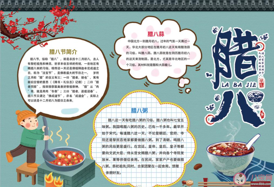 2021臘八節(jié)手抄報圖片內(nèi)容大全 2021臘八節(jié)簡單手抄報模板素材