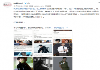 搜狐2020年藝人紅黑榜單完整版 搜狐2020年度媒體眼中的藝人黑榜