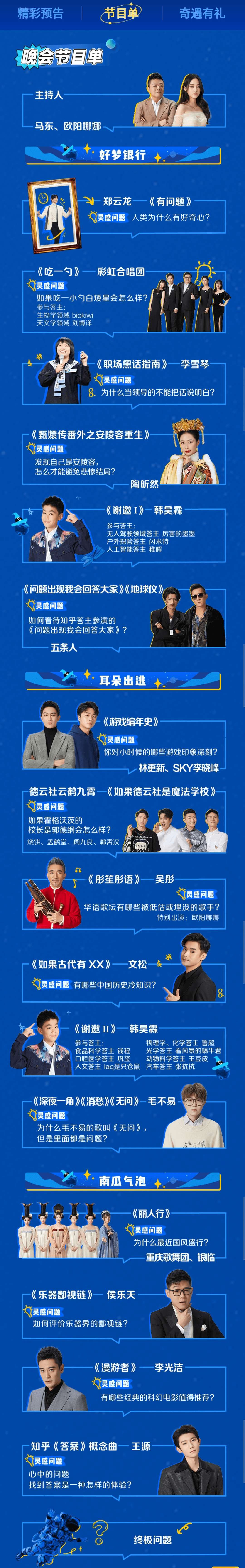 知乎答案奇遇夜晚會節(jié)目單 知乎晚會在哪看