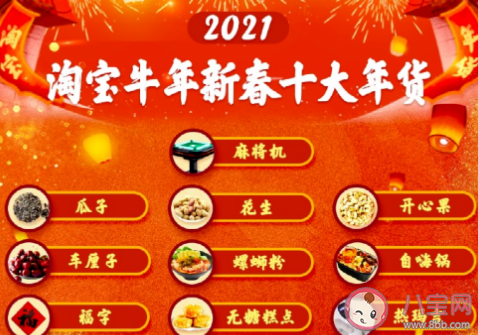 2021淘寶牛年新春十大年貨 最受歡迎的年貨是什么
