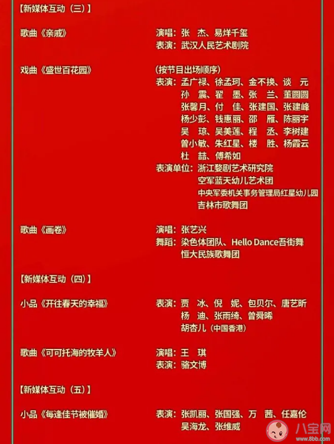 2021央視春晚節(jié)目單(官宣) 央視春晚明星嘉賓大全