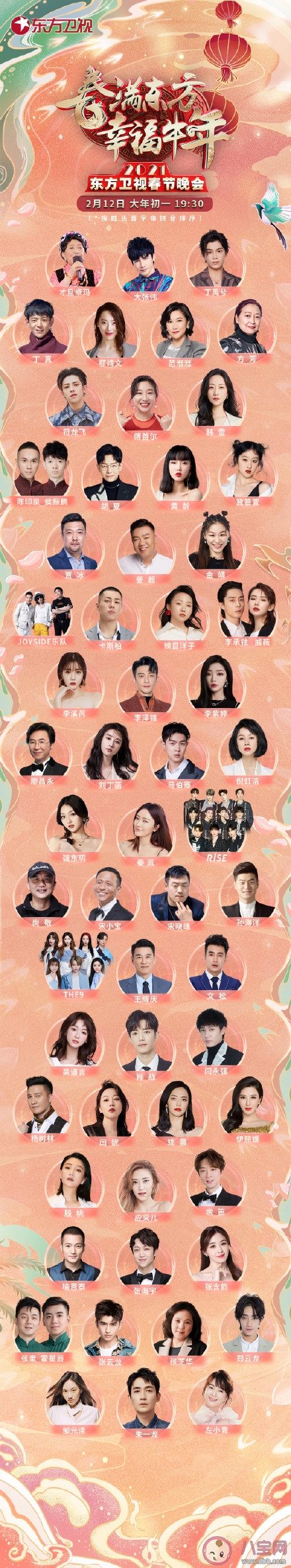 東方衛視春晚節目單 全明星陣容海報大大全