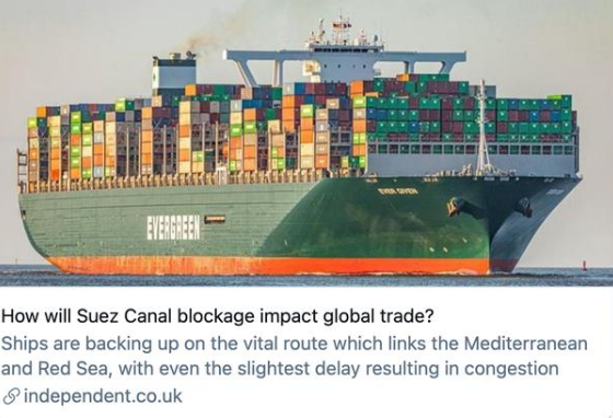 蘇伊士運河堵了4天哪些物價要漲 對生活物品的影響