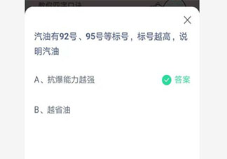 汽油標(biāo)號(hào)越高說(shuō)明汽油越怎樣 螞蟻莊園今日4月19日答案