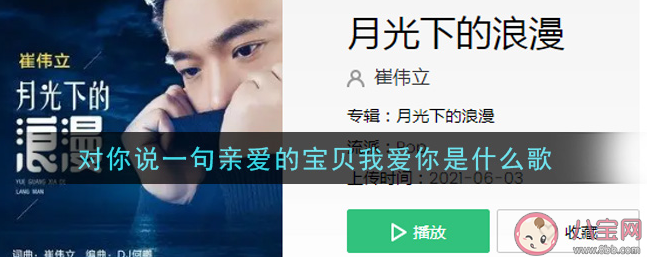 對你說一句親愛的寶貝我愛你是什么歌 《月光下的浪漫》完整版歌詞在線試聽