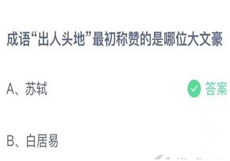 螞蟻莊園出人頭地最初稱贊的是哪位大文豪 小課堂9月9日答案