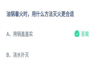 螞蟻莊園油鍋著火時用什么方法滅火好 11月9日問題答案