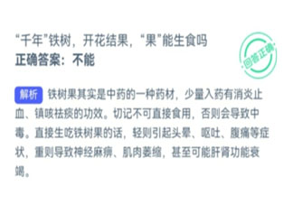 千年鐵樹開花結果果能生食嗎 螞蟻莊園11月15日答案