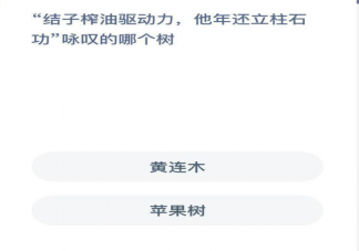 結(jié)子榨油驅(qū)動力他年還立柱石功詠嘆的哪個樹 螞蟻新村1月2日答案解析