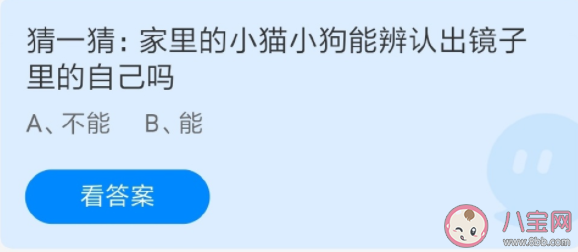 家里的小貓小狗能辨認出鏡子里的自己嗎 螞蟻莊園6月25日答案 家里的小貓小狗能辨認出鏡子里的自己嗎 螞蟻莊園6月25日答案
