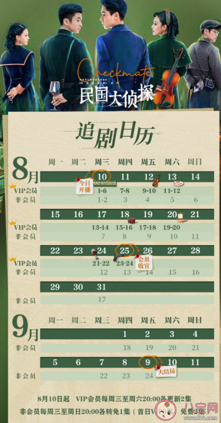 《民國大偵探》追劇日歷 《民國大偵探》更新時間表