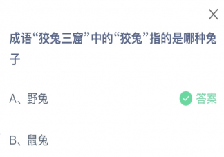 螞蟻莊園狡兔三窟中的狡兔指的是哪種兔 小課堂7月11日答案
