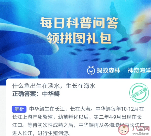 什么魚出生在淡水中生長在海水中 神奇海洋7月19日答案 什么魚出生在淡水中生長在海水中 神奇海洋7月19日答案