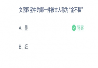文房四寶中的哪一件被古人稱為金不換 螞蟻莊園8月20日答案