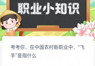 在中國農村新職業中飛手是指什么 螞蟻新村8月21日答案
