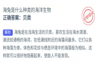 海兔是什么種類的海洋生物 神奇海洋9月20日答案